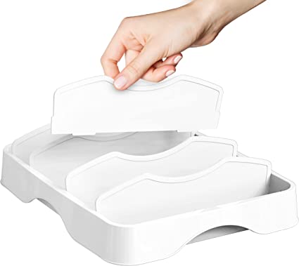 Food container lid organizer, adjustable lid