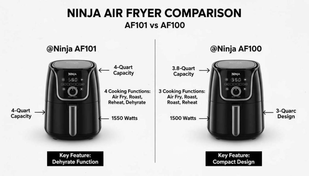 Ninja air fryer af101 vs af100